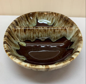 Brown Drip Glaze Divided Serving Dish