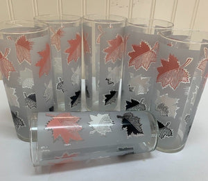 Leaf Frosted Glasses Set 4
