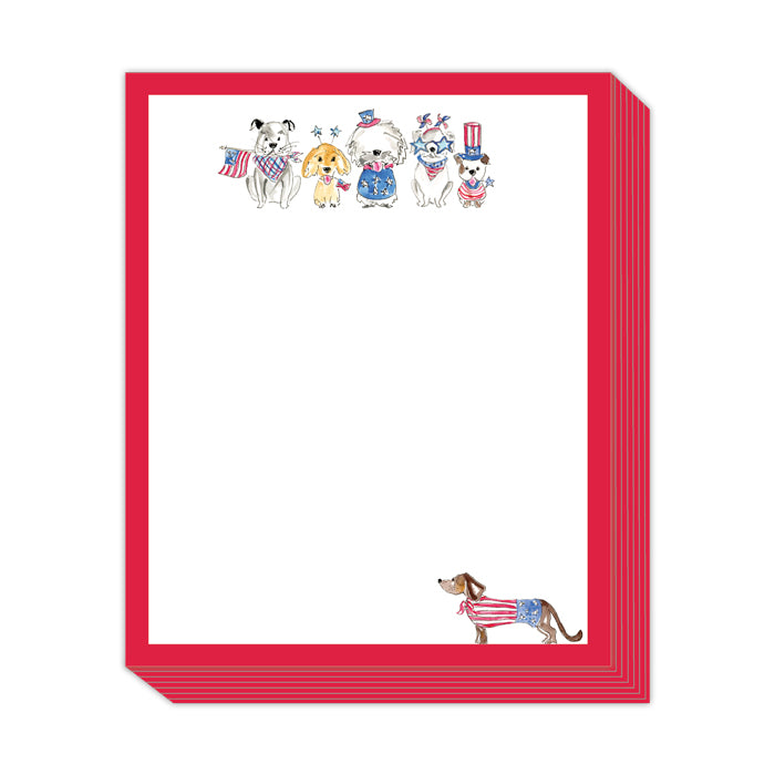 Handpainted Patriotic Dogs Stack Pad