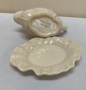 Antique English Cabbage Mini Gravyboat